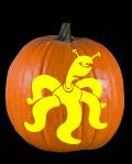 Alien Octopus Pumpkin Carving Pattern Preview