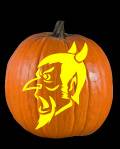 Angry Devil Pumpkin Carving Pattern Preview