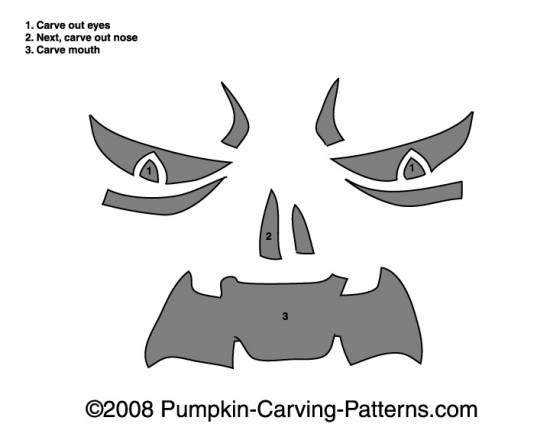 Angry Monster Pumpkin Carving Pattern