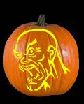 Angry Zombie Pumpkin Carving Pattern Preview