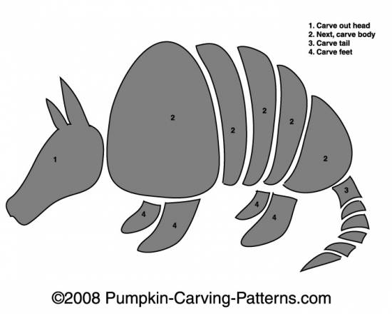 Armando the Armadillo Pumpkin Carving Pattern