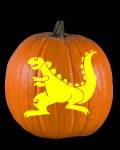 Baby T Rex Pumpkin Carving Pattern Preview