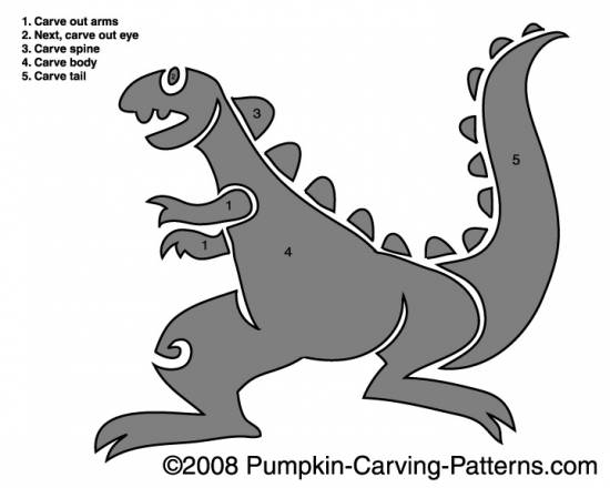 Baby T Rex Pumpkin Carving Pattern