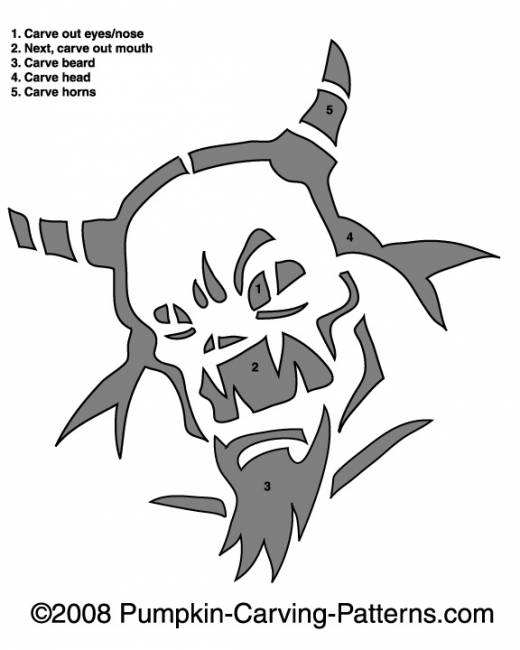 Baphomet Sabbatic Goat Pumpkin Carving Pattern