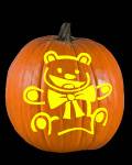 Bow Tied Teddy Bear Pumpkin Carving Pattern Preview