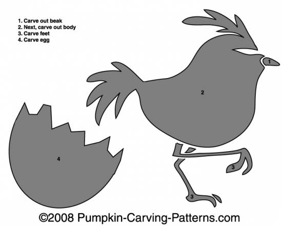 Chicken and the Egg Pumpkin Carving Pattern