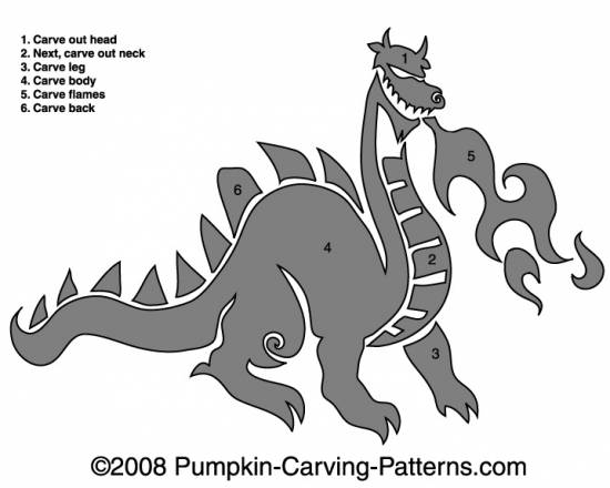 Chinese Dragon Pumpkin Carving Pattern