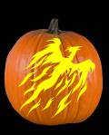 Fiery Phoenix Pumpkin Carving Pattern Preview