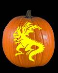 Fire Breathing Dragon Pumpkin Carving Pattern Preview