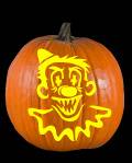 Frightening Clown Pumpkin Carving Pattern Preview