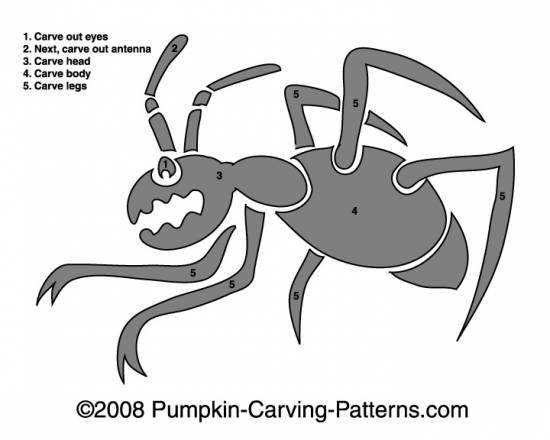 Giant Ant Pumpkin Carving Pattern