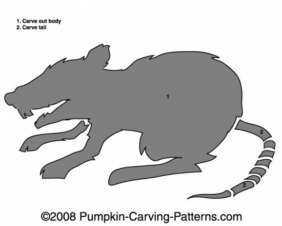 Giant Rat Pumpkin Carving Pattern