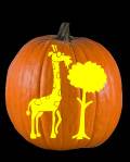 Grazing Giraffe Pumpkin Carving Pattern Preview