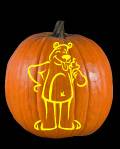 Ice Cream Bear Pumpkin Carving Pattern Preview