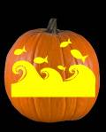 Jumping Fish Pumpkin Carving Pattern Preview