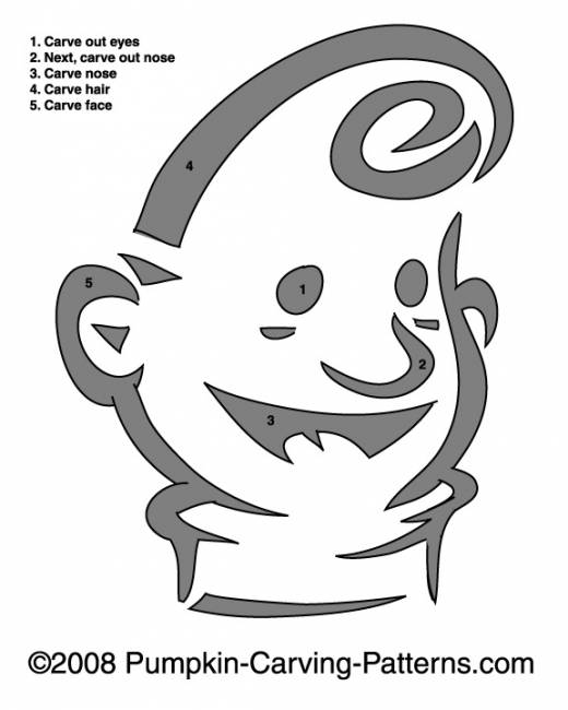 Kewpie Doll Pumpkin Carving Pattern