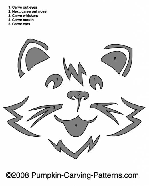 Kitty Cat Pumpkin Carving Pattern