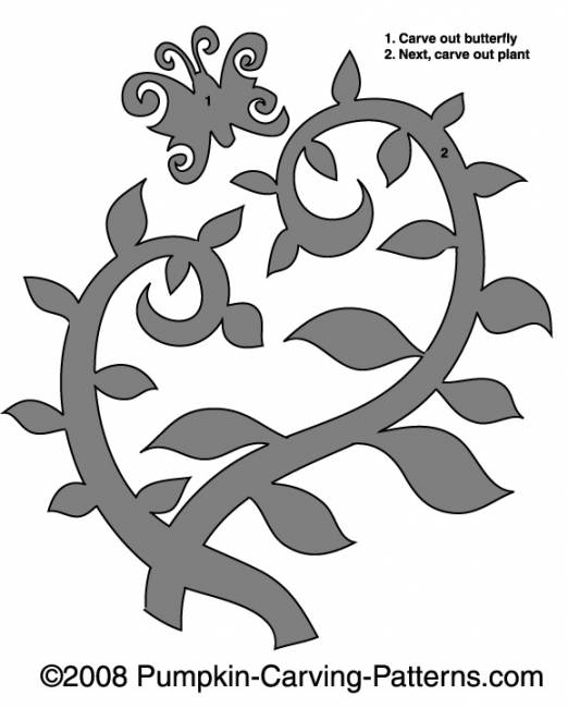 Poisonous Vine Pumpkin Carving Pattern