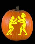 Roman Duel Pumpkin Carving Pattern Preview