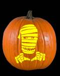 Scary Mummy Pumpkin Carving Pattern Preview