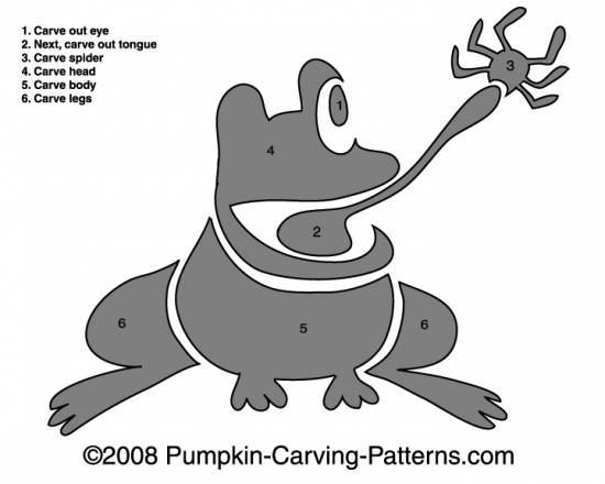 Spider Eating Frog Pumpkin Carving Pattern