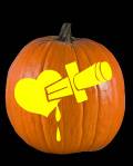 Stabbed in the Heart Pumpkin Carving Pattern Preview