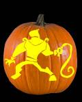 Whipping Warrior Pumpkin Carving Pattern Preview