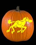 Wild Horse Pumpkin Carving Pattern Preview